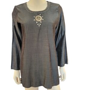 Asta Tunic L Raw Silk Gray